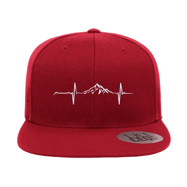 Heartbeat V1 Embroidered Flat Bill Cap
